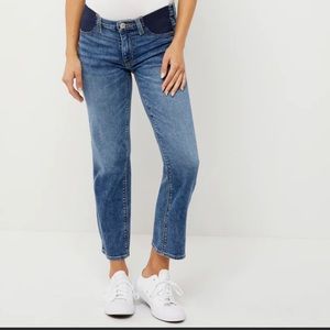 HUDSON NICO MID-RISE STRAIGHT ANKLE SIDE PANEL MATERNITY JEANS